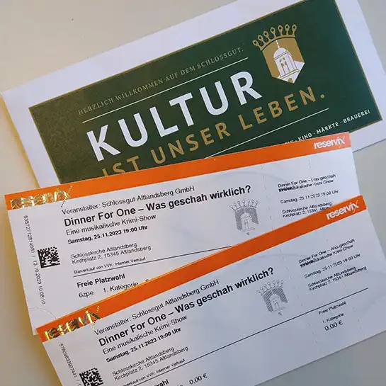 Ticketverkauf in der Tourismusinfo im Schlossgut Altlandsberg
